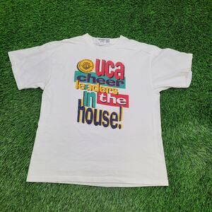 Vintage 90s UCA Cheerleaders Shirt Womens L 21x26 White